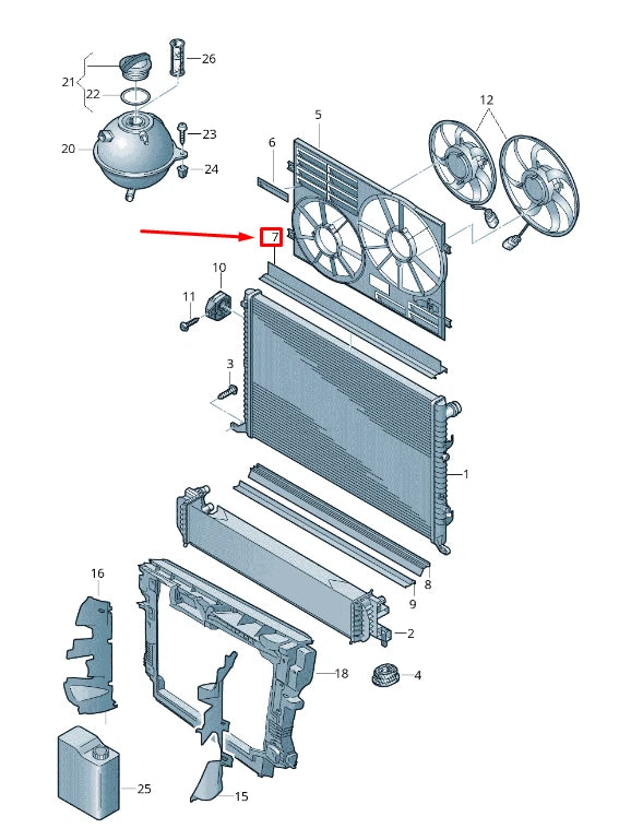 NEW VW SHARAN 7N LEFT UPPER RADIATOR AIR GUIDE 7N0121345S ORIGINAL
