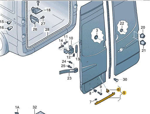 NEW VOLKSWAGEN CRAFTER 2E REAR LICENSE PLATE TRIM 2E1863619B