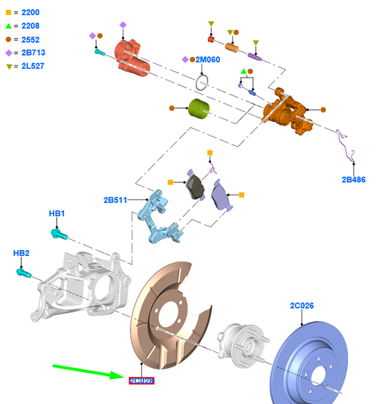 new ford kuga mk2 c520 rear right brake disc splash shield 5259077 original