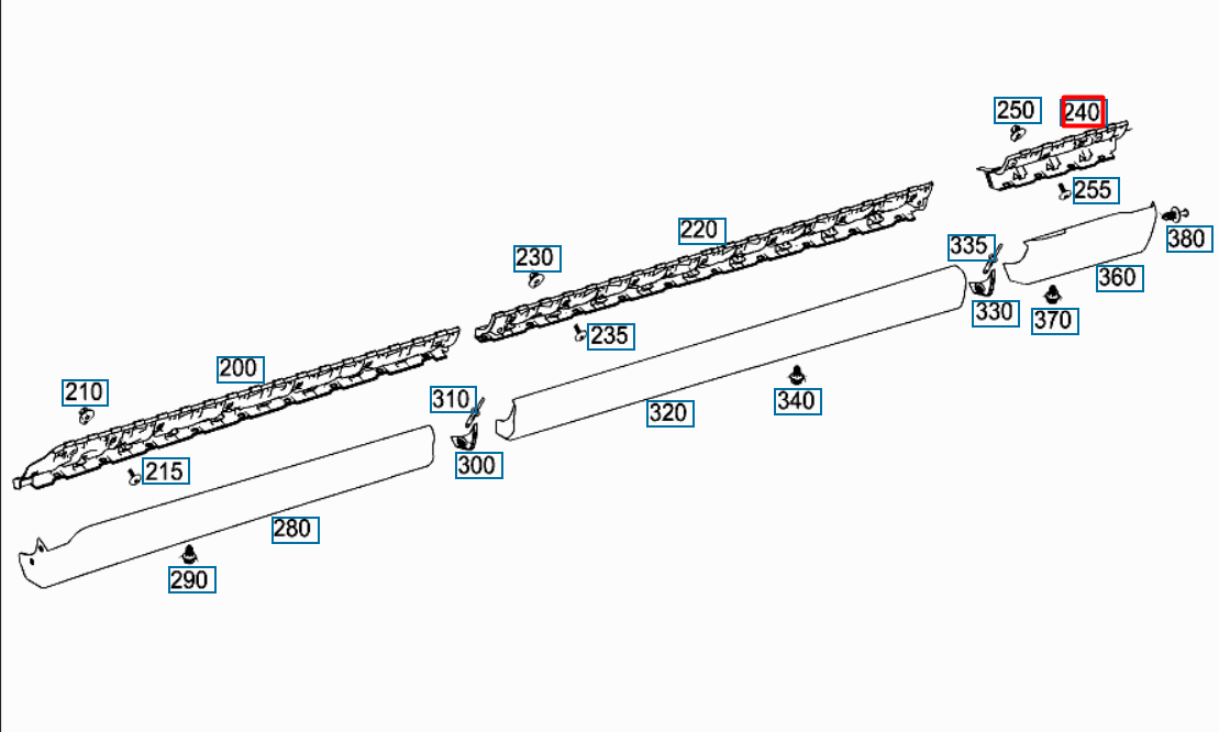 NEW MERCEDES-BENZ VITO W447 REAR RIGHT RETAINING MOLDING A4476980700 ORIGINAL