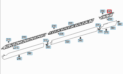 NEW MERCEDES-BENZ VITO W447 REAR RIGHT RETAINING MOLDING A4476980700 ORIGINAL