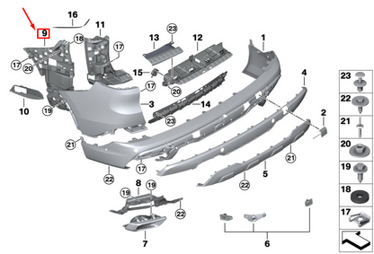 new bmw x5 g05 rear left bumper mount 51127420653 original