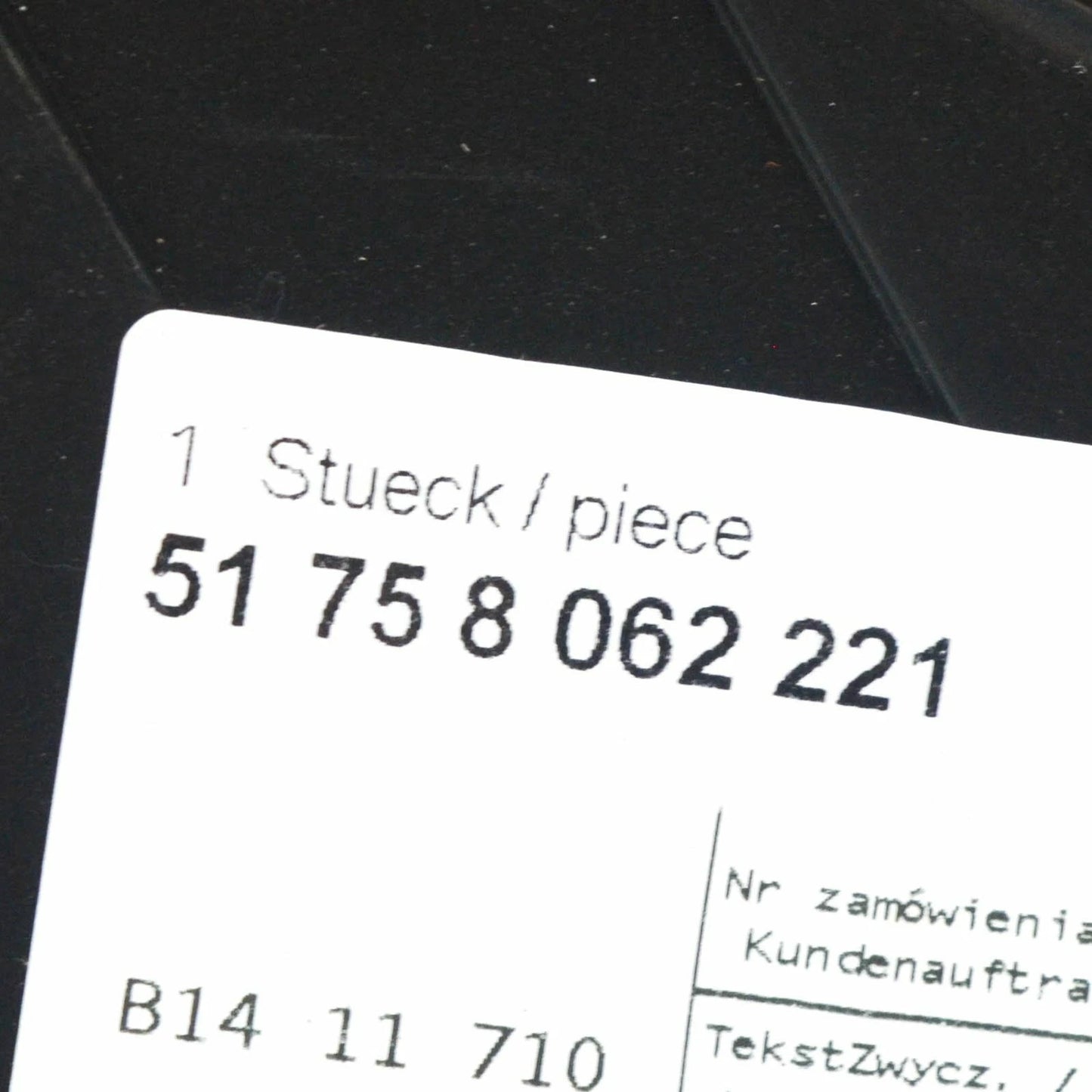 NEW BMW 3 F80 M3 EXTENSION FLOORPAN LEFT COVER 51758062221 ORIGINAL