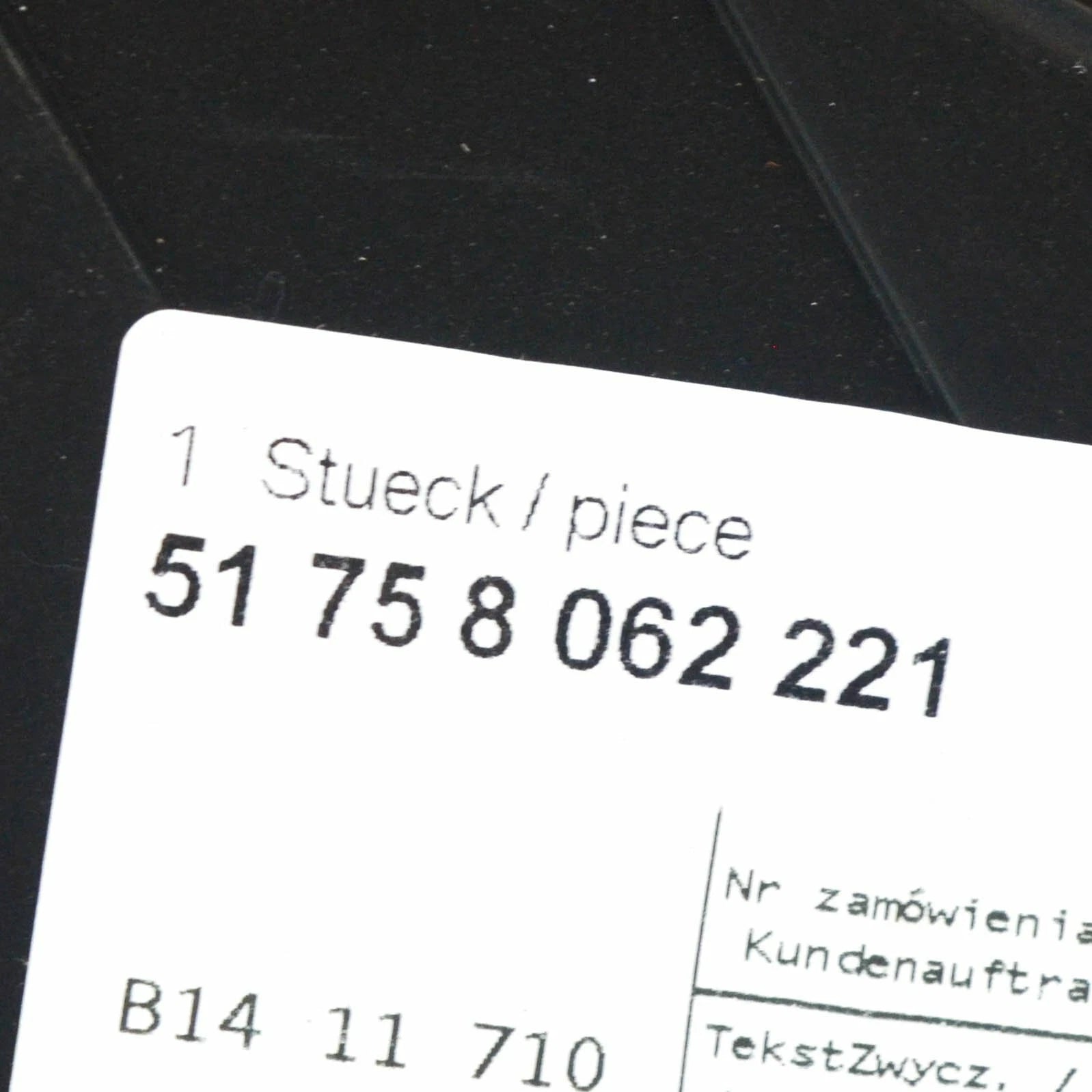 NEW BMW 3 F80 M3 EXTENSION FLOORPAN LEFT COVER 51758062221 ORIGINAL