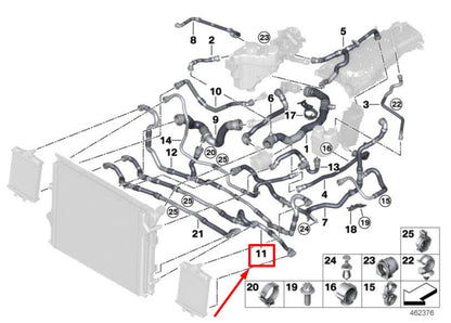 NEW BMW 3 F30, F80 RADIATOR COOLING SYSTEM HOSE 17128633483 8633483 ORIGINAL