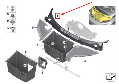 NEW BMW I3 I01 FRONT WIPER COWL TRIM 7302234 51717302234 ORIGINAL