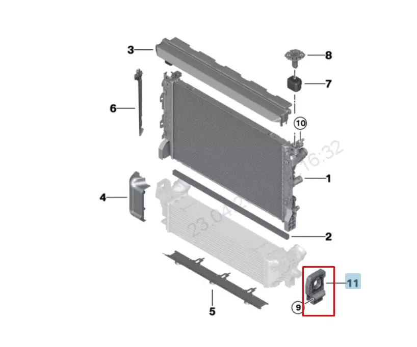 NEW BMW 7 G11 RADIATOR LEFT SIDE BRACKET 17118632139 8632139 2016 ORIGINAL