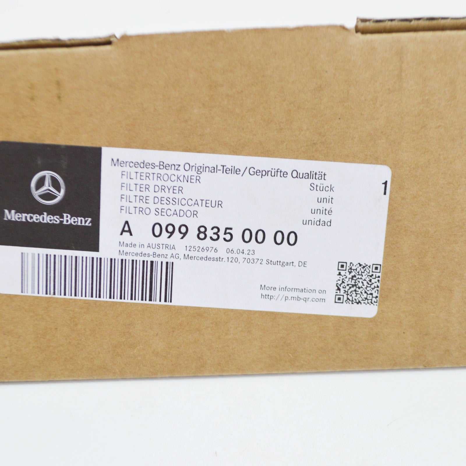 NEW MERCEDES-BENZ GLC C253 COOLANT REFRIGERANT DRIER A0998350000 ORIGINAL