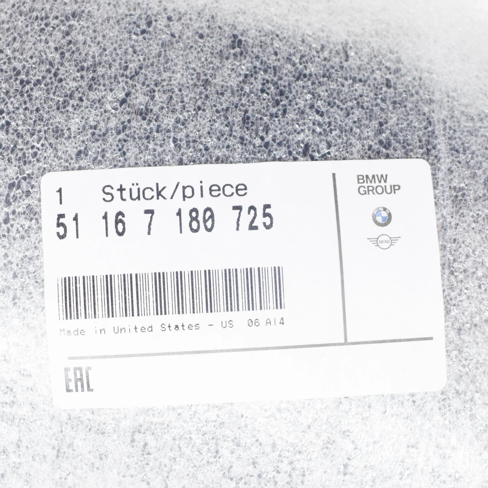 NEW BMW X5 E70 FRONT LEFT DOOR MIRROR COVER CAP 51167180725 ORIGINAL