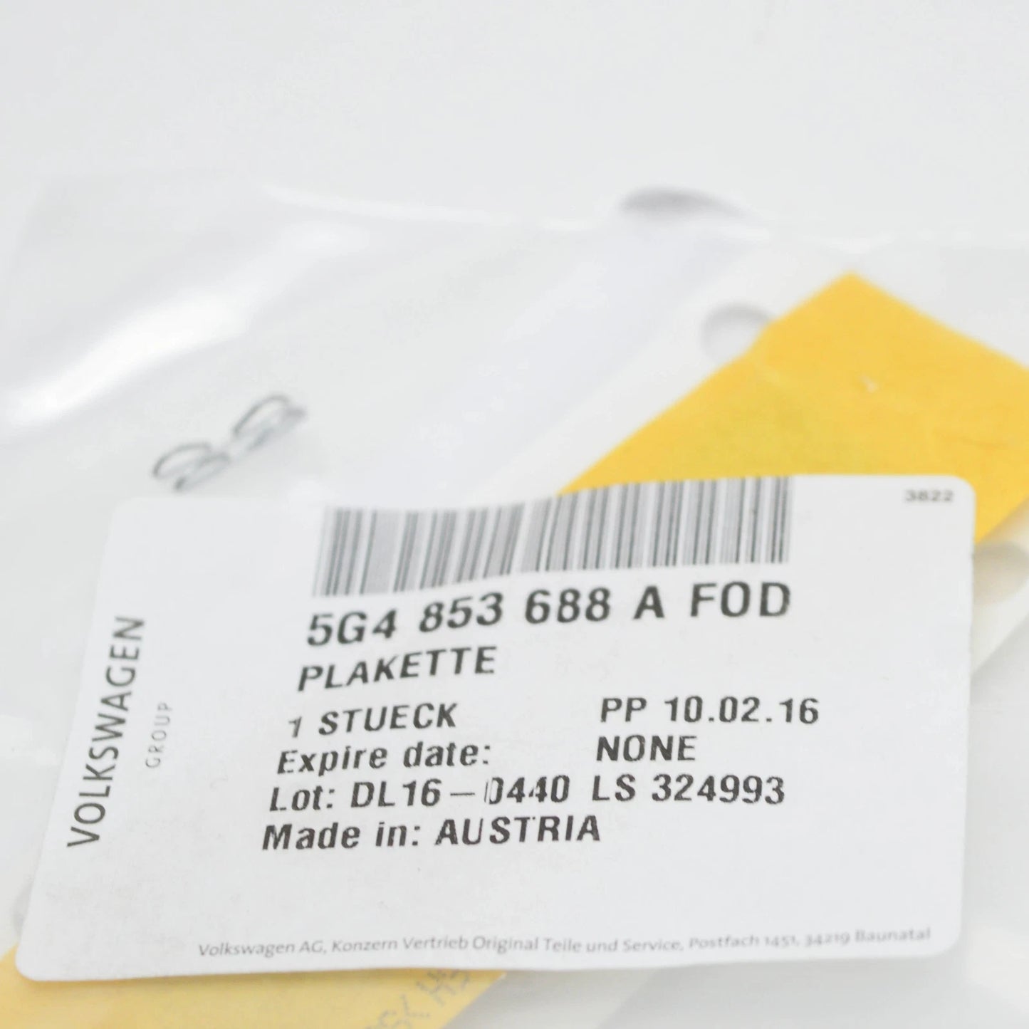 NEW VW GOLF VII 5G RIGHT FENDER LOGO EMBLEM 5G4853688AFOD