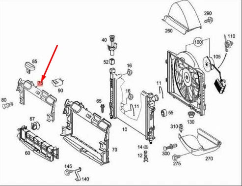 NEW MERCEDES-BENZ C W203 RADIATOR UPPER AIR BAFFLE A2035052730 ORIGINAL