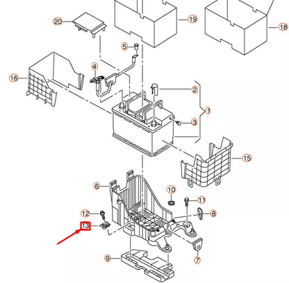 NEW AUDI Q3 8U BATTERY HOLD DOWN CLAMPING STRIP 1J0803219 ORIGINAL