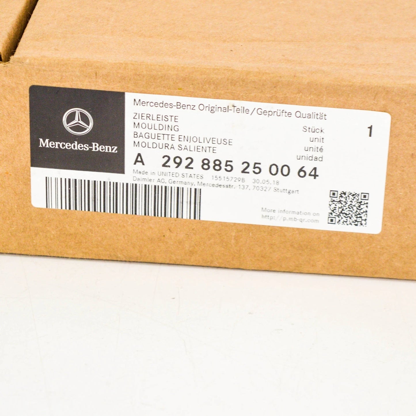 NEW MERCEDES BENZ ML W166 AMG FRONT LEFT BUMPER MOLDING A292885250064 ORIGINAL