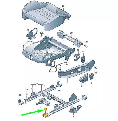 NEW AUDI A3 8P FRONT LEFT SEAT OUTER GUIDE RAIL COVER 8P0881347B01C ORIGINAL