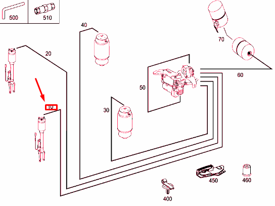 NEW MERCEDES-BENZ ML W166 AIR SUSPENSION LINE A2203271045 ORIGINAL