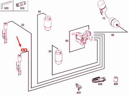 NEW MERCEDES-BENZ ML W166 AIR SUSPENSION LINE A2203271045 ORIGINAL