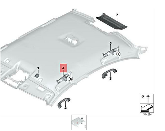new bmw 5 f10 front right interior grab bar bracket 1169117630 original