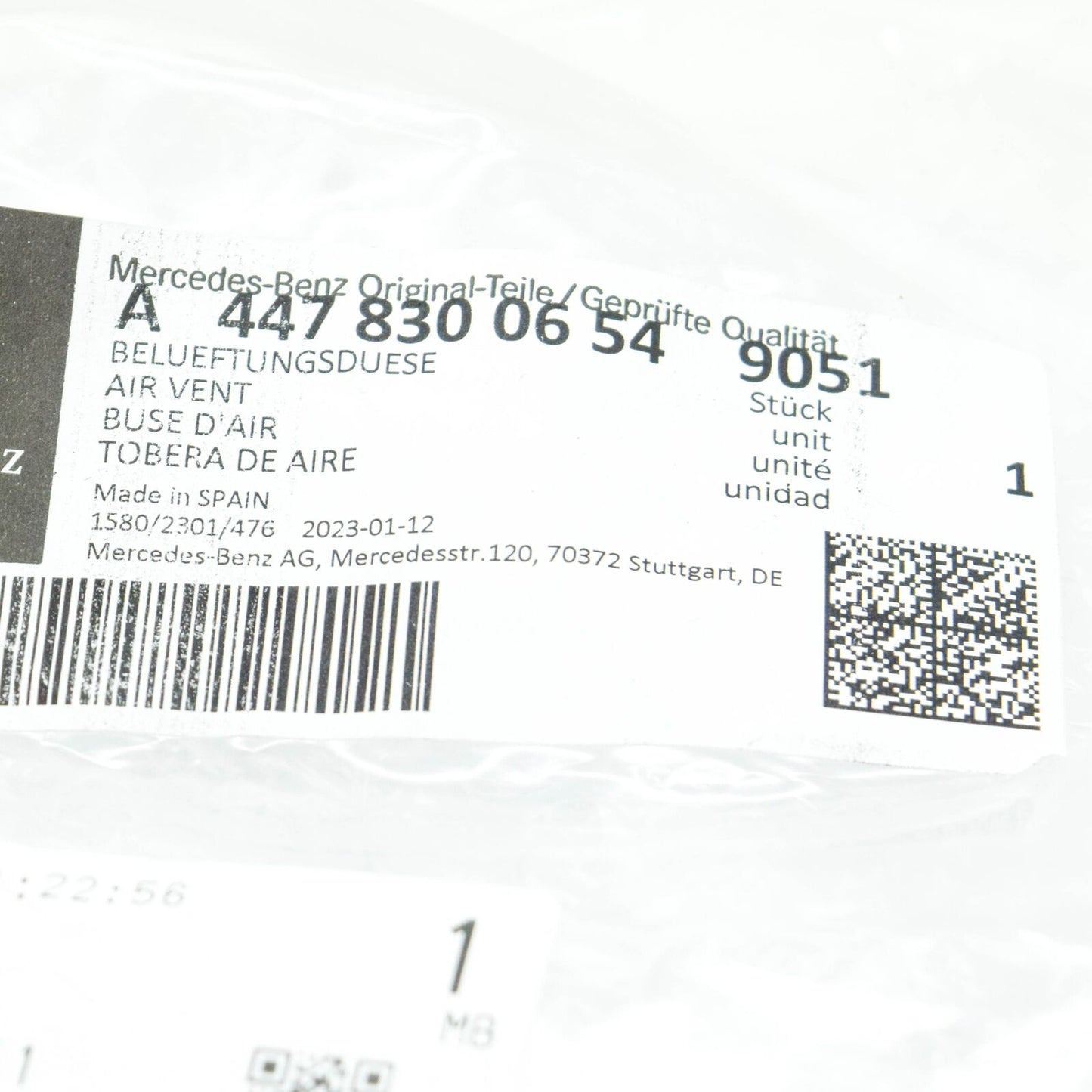 NEW MB VITO W447 DASH PANEL CENTER AIR VENT RIGHT A44783006549051 ORIGINAL