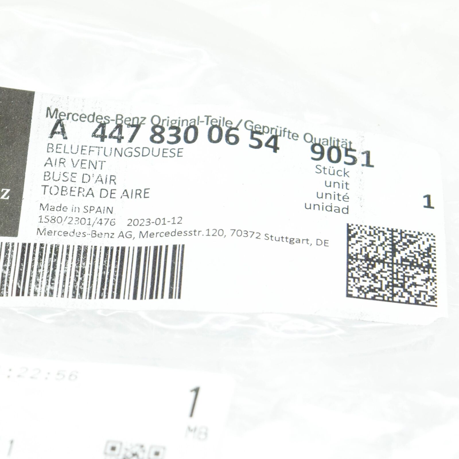 NEW MB VITO W447 DASH PANEL CENTER AIR VENT RIGHT A44783006549051 ORIGINAL