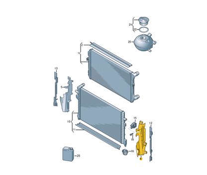 NEW VOLKSWAGEN JETTA MK7 A7 LEFT RADIATOR AIR GUIDE 17A121283K ORIGINAL