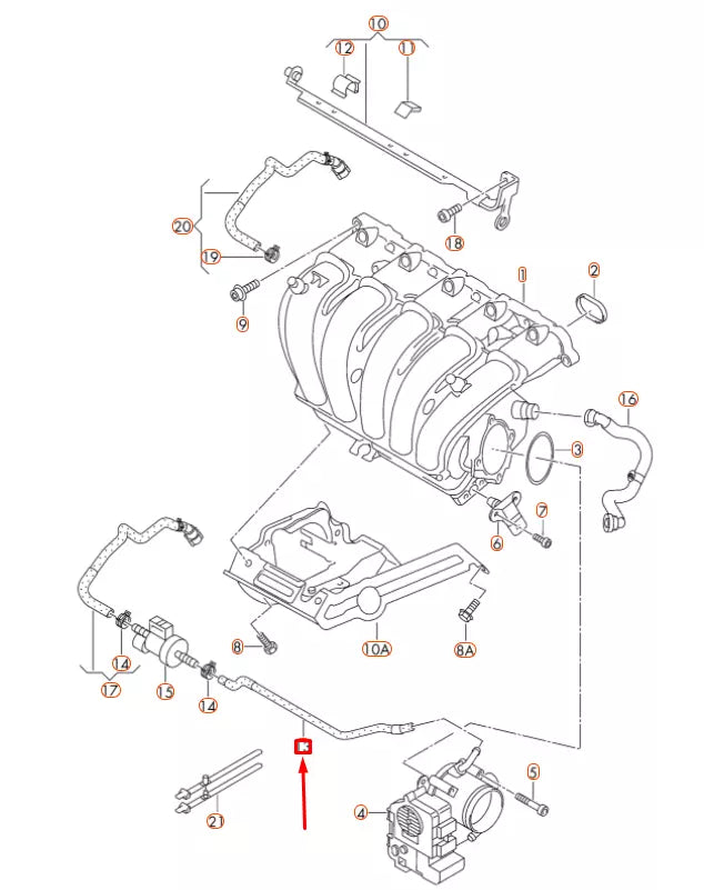 NEW VOLKSWAGEN GOLF 5K MK6 INTAKE SYSTEM CONNECTING HOSE 07K133518A ORIGINAL