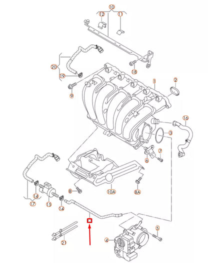 NEW VOLKSWAGEN GOLF 5K MK6 INTAKE SYSTEM CONNECTING HOSE 07K133518A ORIGINAL