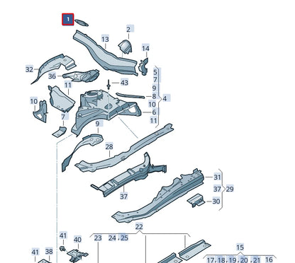 NEW AUDI RS4 B9 FRONT REINFORCEMENT COVER LHD 8W1805227A