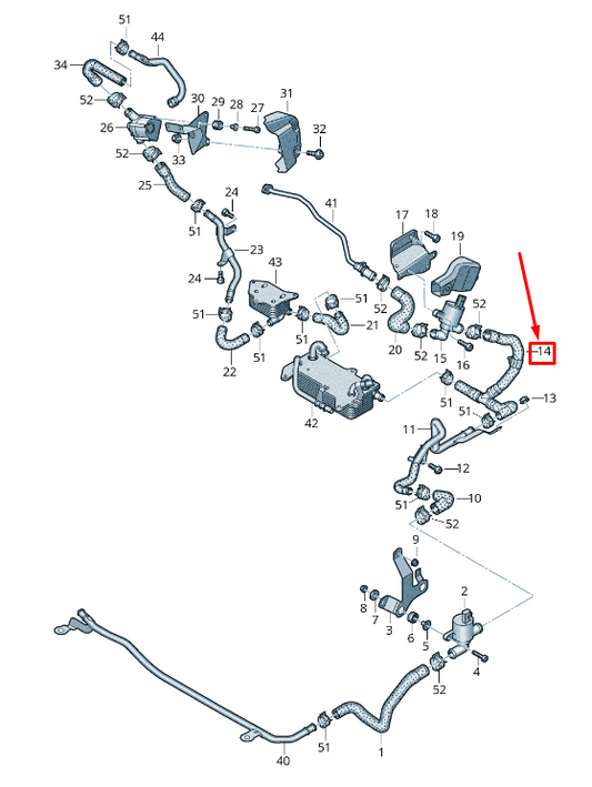 NEW AUDI Q7 4M ENGINE COOLANT HOSE 4M0122448J ORIGINAL