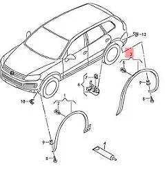 NEW VOLKSWAGEN TOUAREG 7P REAR RIGHT WHEEL ARCH TRIM 7P6854820B9B9 ORIGINAL