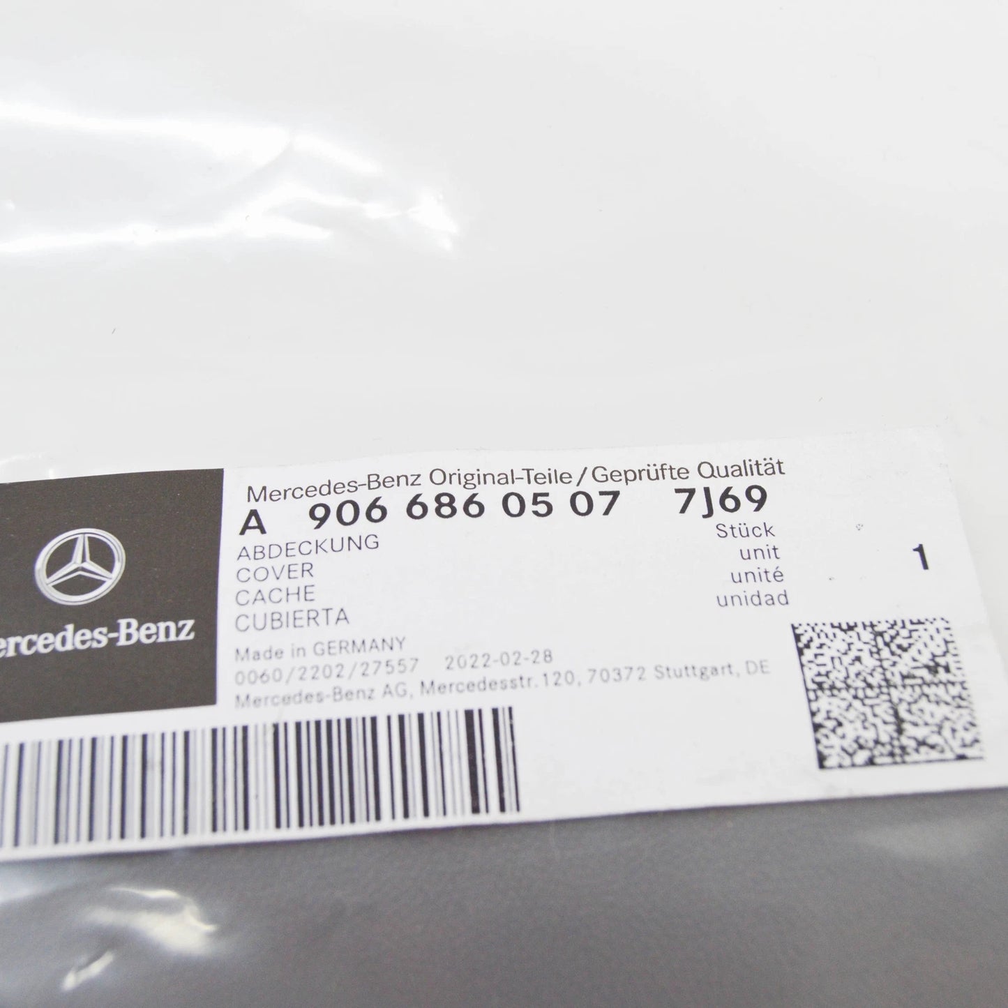 NEW MB SPRINTER W906 FRONT LEFT INSIDE ENTRANCE COVER A90668605077J69 ORIGINAL