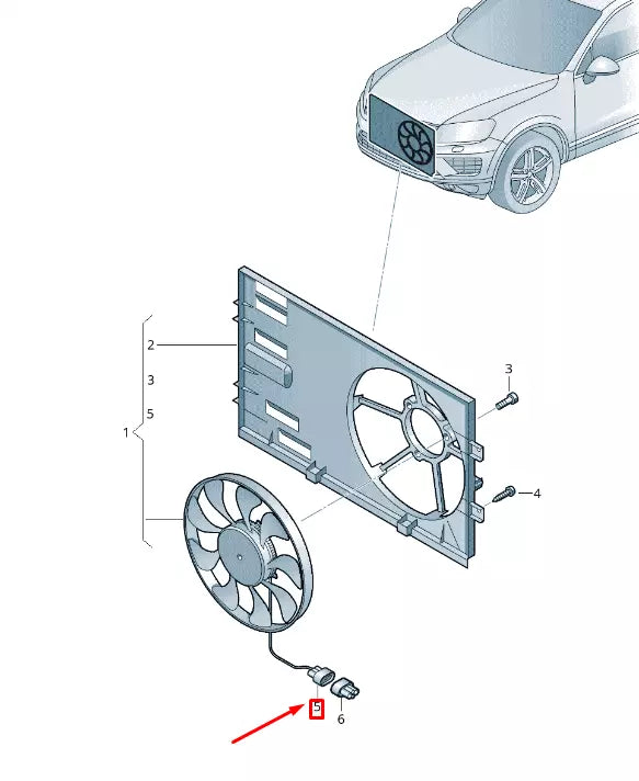 NEW VW TOUAREG 7P MK2 RADIATOR FAN FLAT CONNECTOR HOUSING 4PIN 7H4906444