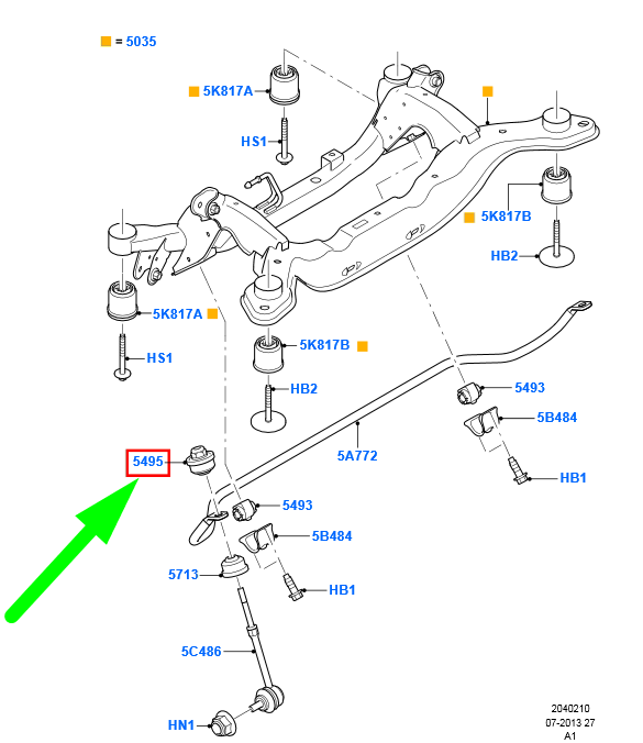 new ford galaxy mk2 rear anti roll bar link bush 6g91-5495-xaa 1377349 original