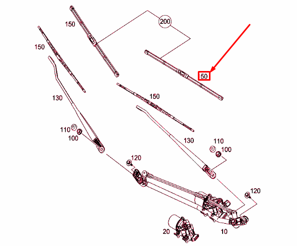NEW MERCEDES-BENZ CITAN W415 FRONT LEFT WIPER BLADE RHD A4158240226 ORIGINAL