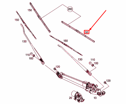 NEW MERCEDES-BENZ CITAN W415 FRONT LEFT WIPER BLADE RHD A4158240226 ORIGINAL