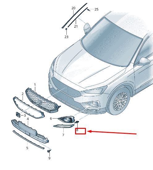 new seat tarraco kn right bumper trim sealing washer 5fj8537949b9 original
