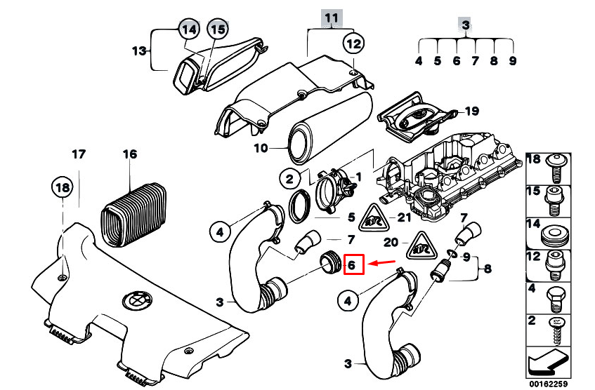 new bmw 1 e87 fuel injection intake muffler gasket ring 13712247398 original
