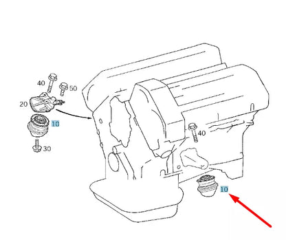 NEW MERCEDES-BENZ E W210 FRONT LEFT SIDE ENGINE MOUNT A2102402117 ORIGINAL