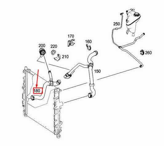 new mercedes-benz r w251 engine coolant hose a2515018482 original