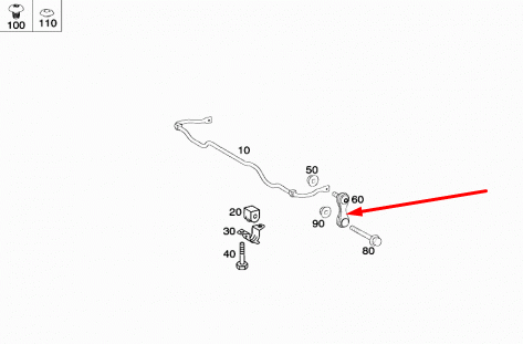 NEW MERCEDES-BENZ A-CLASS W169 REAR STABILIZER LEFT TIE ROD A1693200589 ORIGINAL
