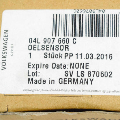 NEW AUDI Q3 8U OIL LEVEL SENSOR 04L907660C 2017 ORIGINAL