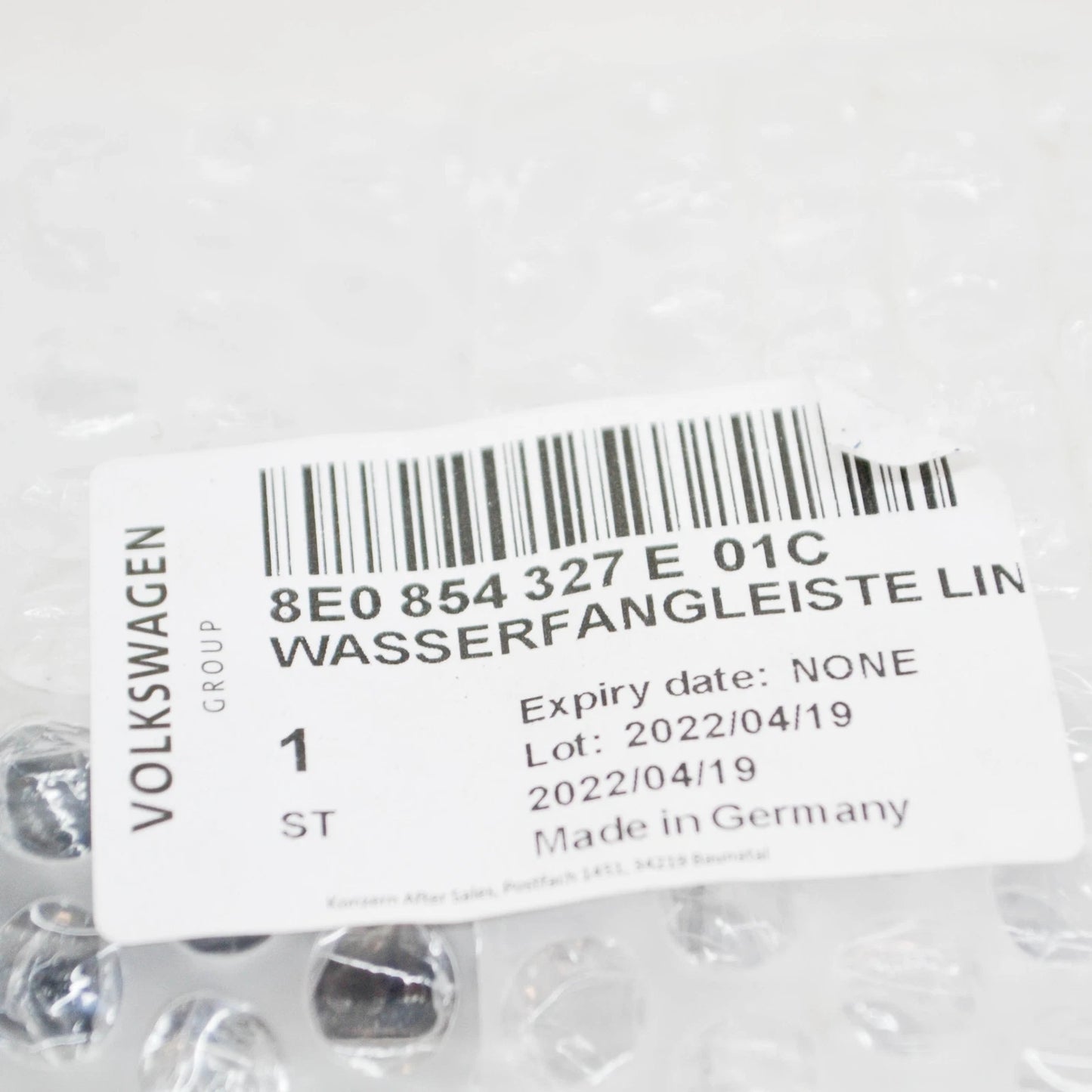 NEW AUDI A4 AVANT B7 FRONT LEFT WATER DEFLECTOR STRIP 8E0854327E01C ORIGINAL