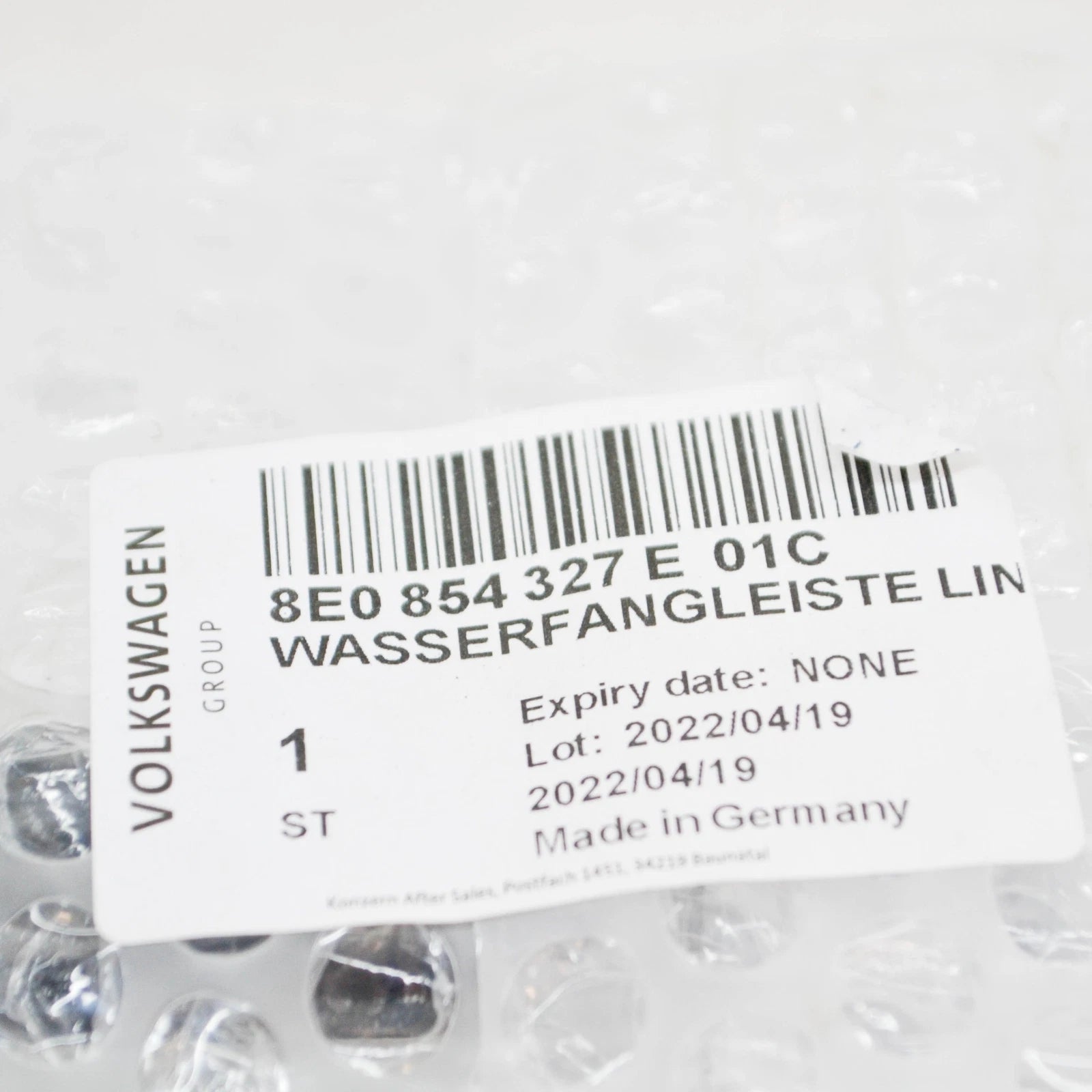 NEW AUDI A4 AVANT B7 FRONT LEFT WATER DEFLECTOR STRIP 8E0854327E01C ORIGINAL