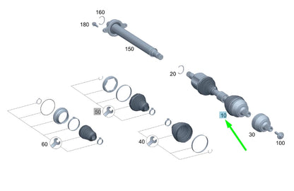 NEW MERCEDES-BENZ GLB X247 FRONT LEFT SIDE SHAFT A1183306100 ORIGINAL