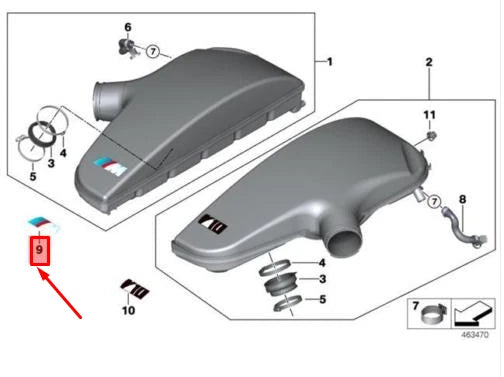 NEW BMW 5 E60 ENGINE COVER M EMBLEM BADGE 11617835835 ORIGINAL