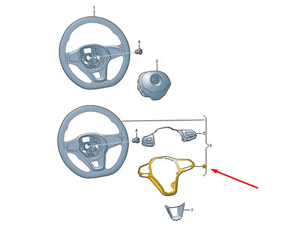 NEW VOLKSWAGEN ARTEON STEERING WHEEL TRIM 5H0419685D7T9