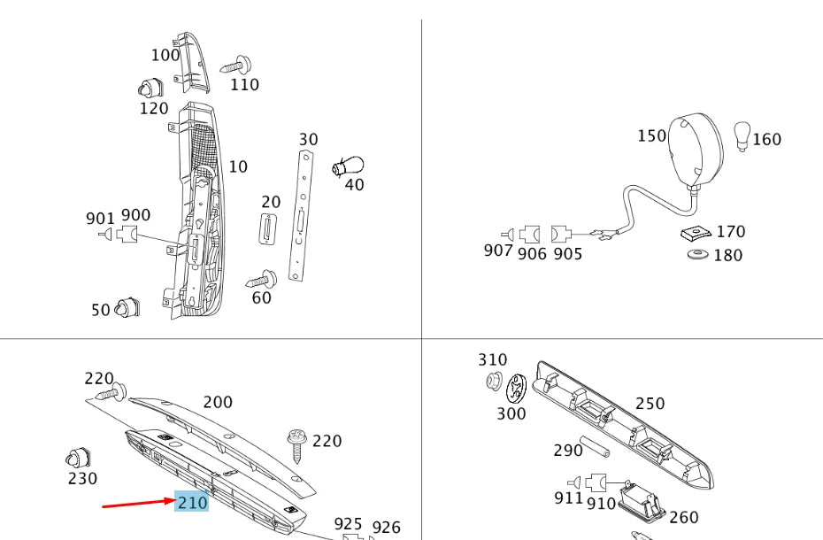 NEW MERCEDES-BENZ VITO W639 ADDITIONAL STOP LIGHT BRACKET A6398260014 ORIGINAL
