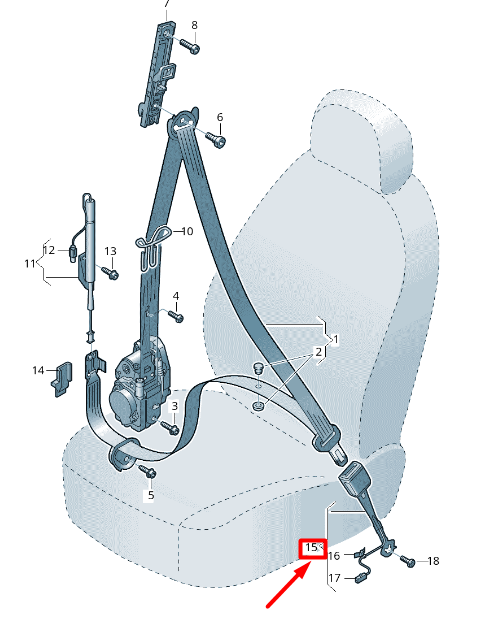 new volkswagen arteon 3h7 front seat belt buckle 3g8857755cjda original