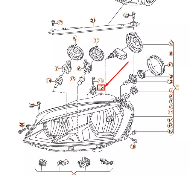 NEW VOLKSWAGEN GOLF MK7 HEADLAMP LOWER COMPENSATING PIECE 5G0806305 ORIGINAL