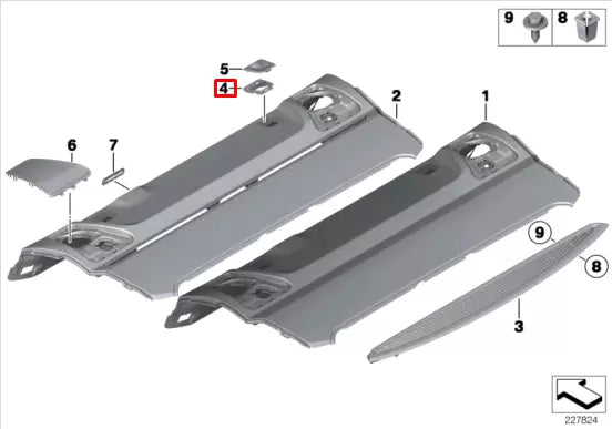 NEW BMW 5 F10 REAR WINDOW SHELF TRAY TRIM CAP 51467225282 ORIGINAL