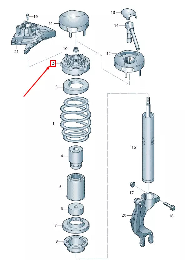 NEW AUDI A4 QUATTRO B9 FRONT UPPER SHOCK ABSORBER MOUNTING 8W0412377B ORIGINAL